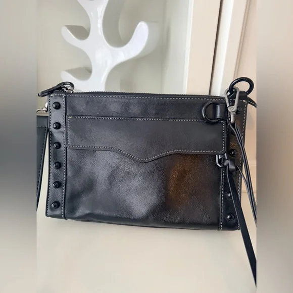 REBECCA MINKOFF MAB Studded Leather Crossbody Purse Bag Women’s Black NEW - Picture 10 of 15